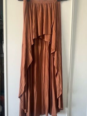 Women's Rust High-Low Flowing Skirt